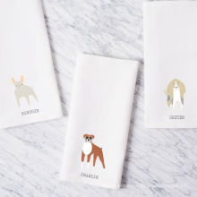 hight quality printing puppy dog white plain square kitchen tea towel TT-014